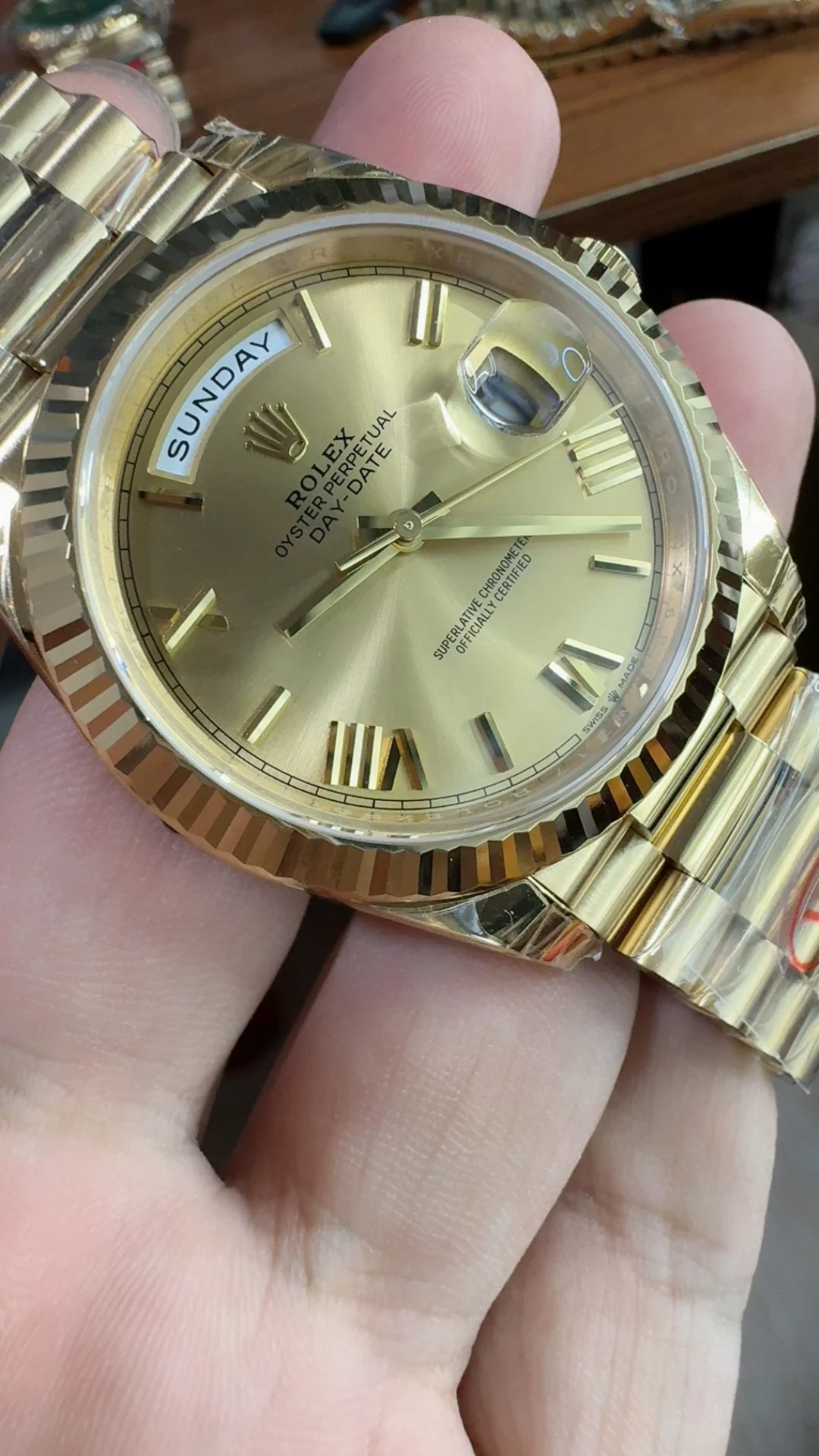 Rolex Day-Date 40mm — photographed off the sweep