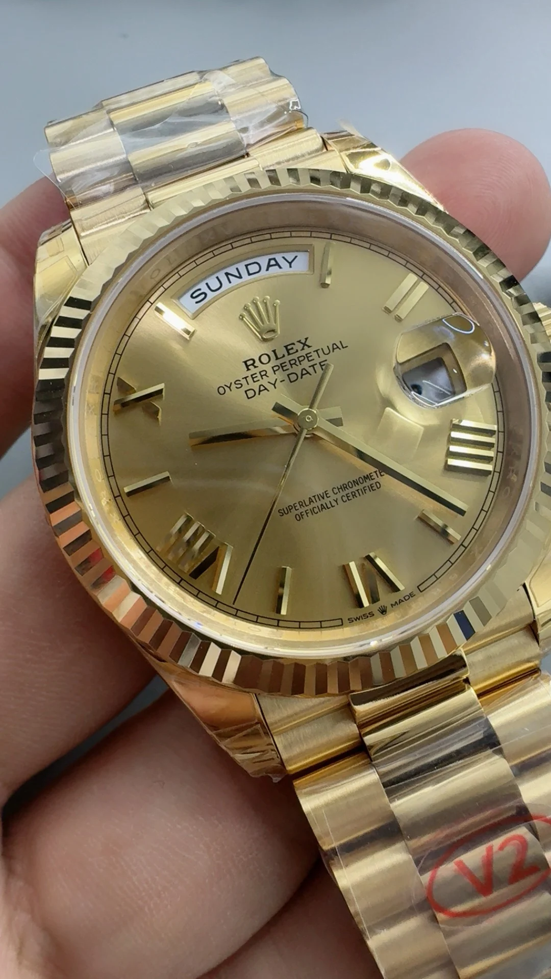 Rolex Day-Date 40mm — photographed off the sweep