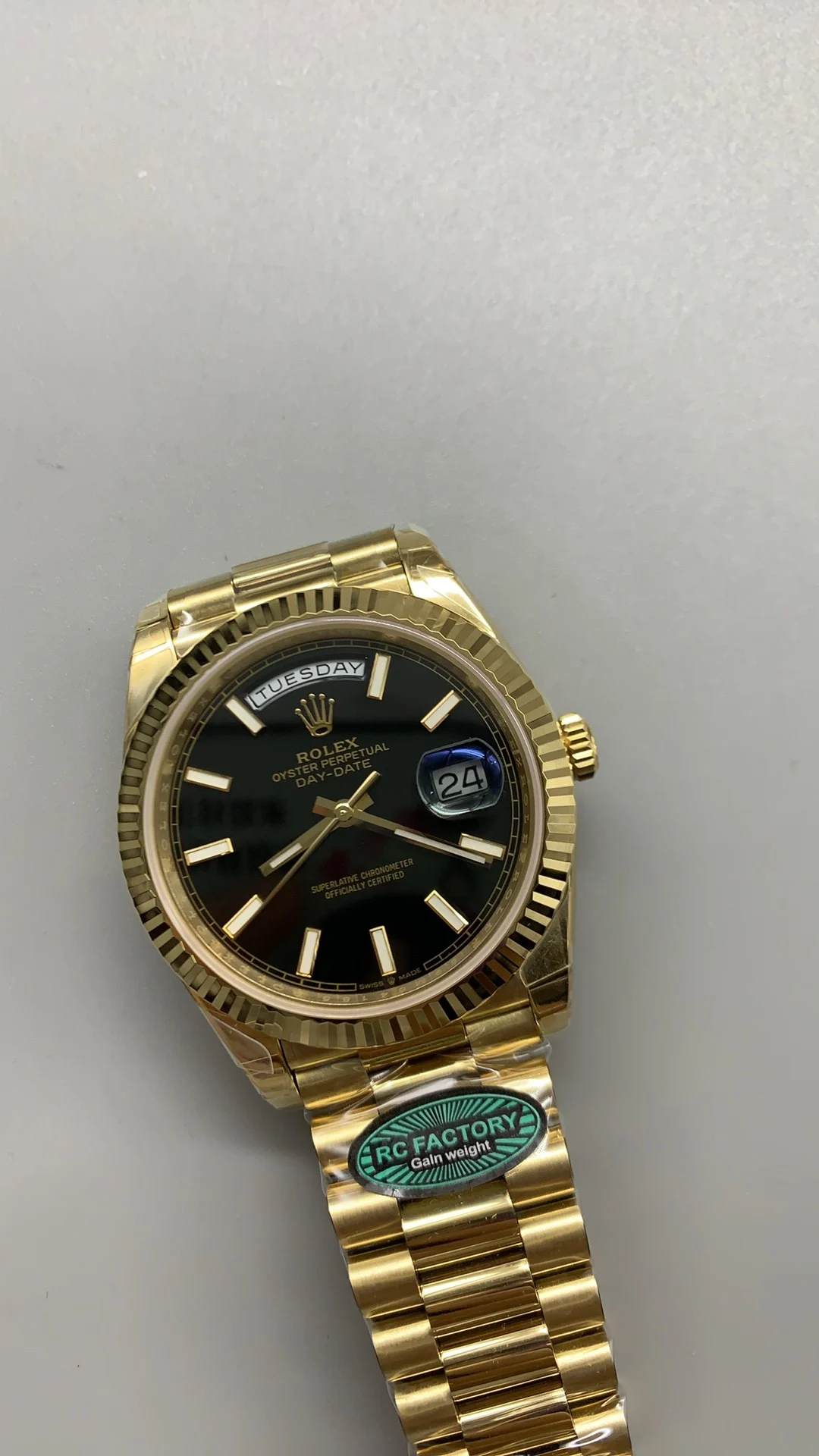 Rolex Day-Date 40mm — photographed off the sweep