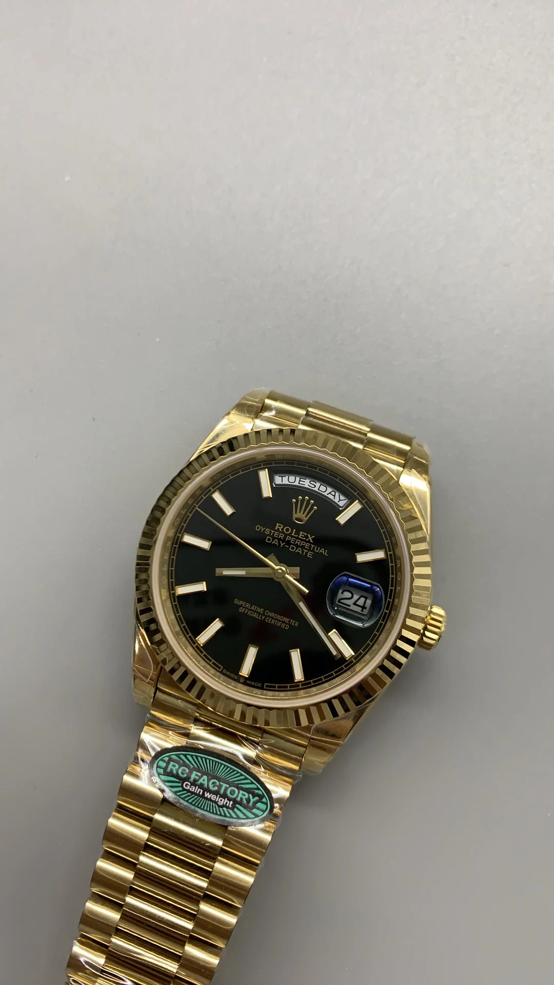 Rolex Day-Date 40mm — photographed off the sweep