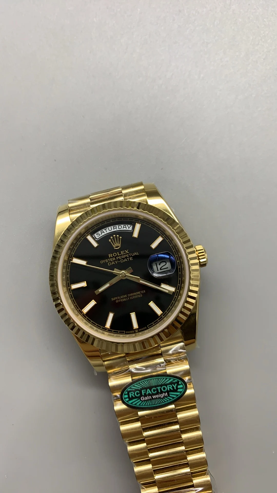 Rolex Day-Date 40mm — photographed off the sweep