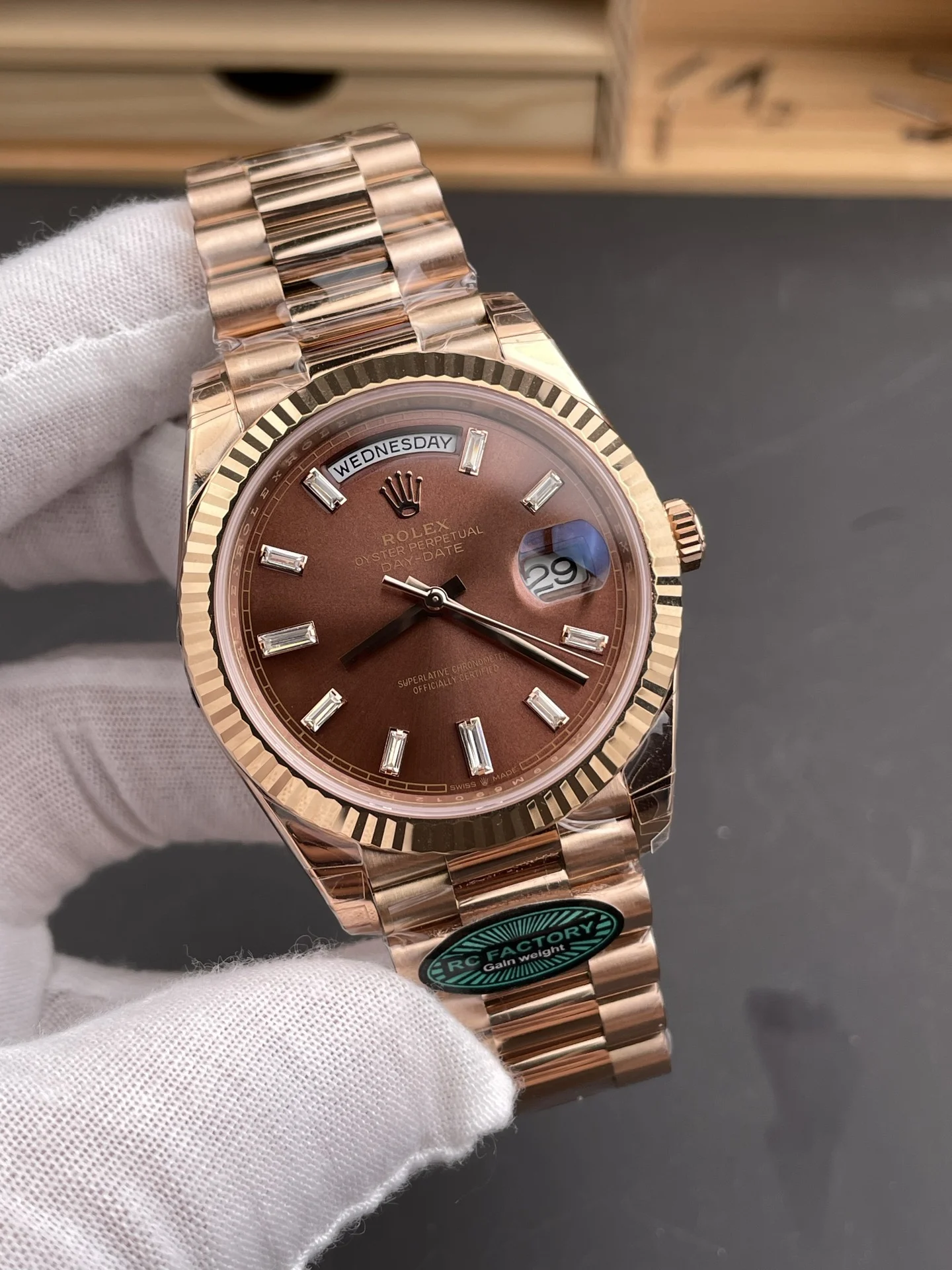 Rolex Day-Date 40mm — photographed off the sweep