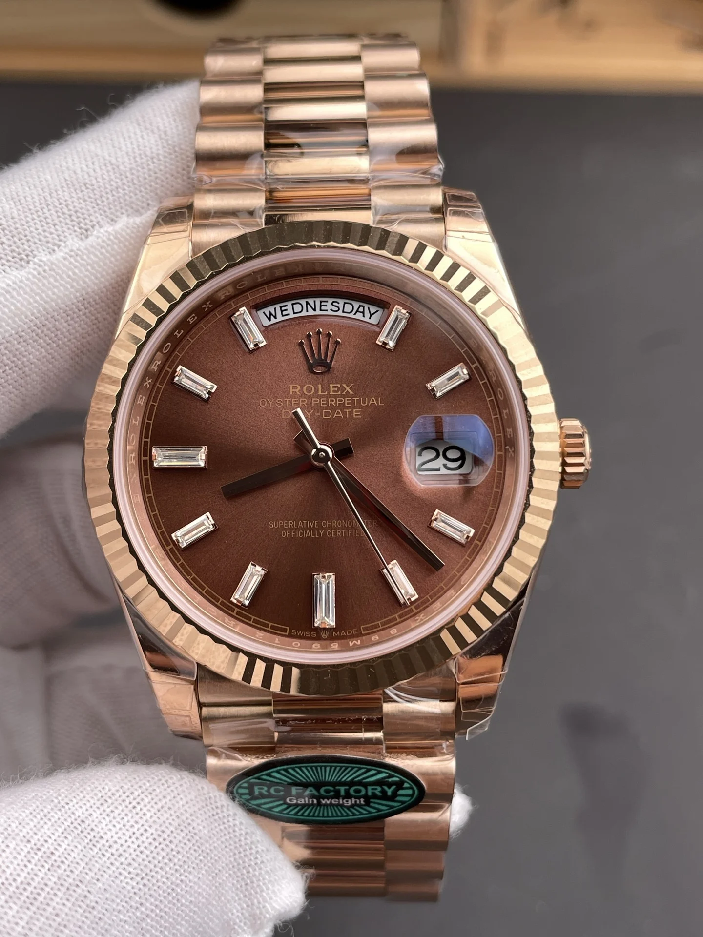 Rolex Day-Date 40mm — photographed off the sweep