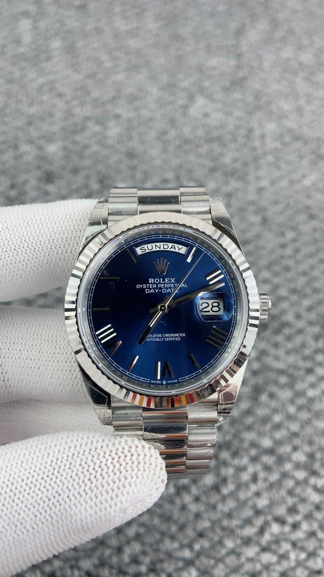 Rolex Day-Date — photographed off the sweep