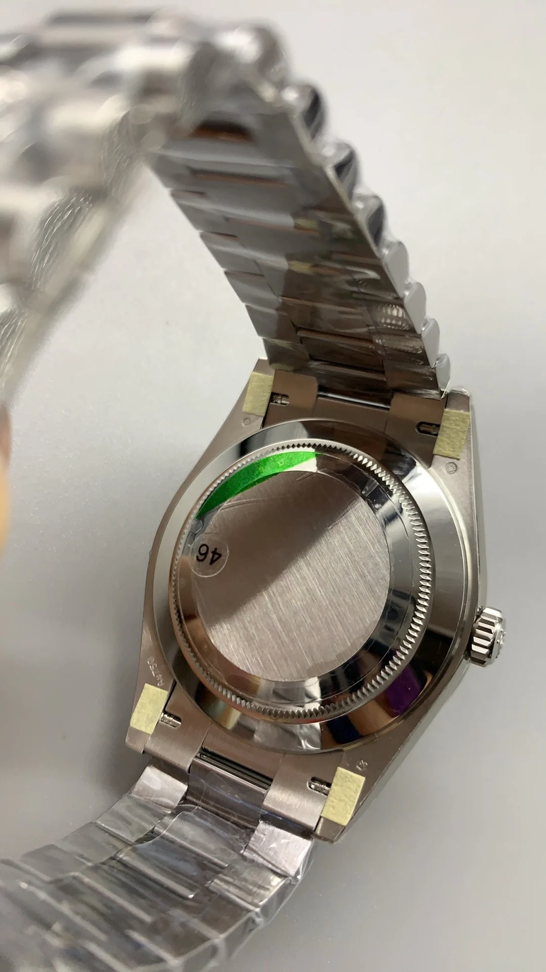 Rolex Day-Date Black Dial 40mm — photographed off the sweep