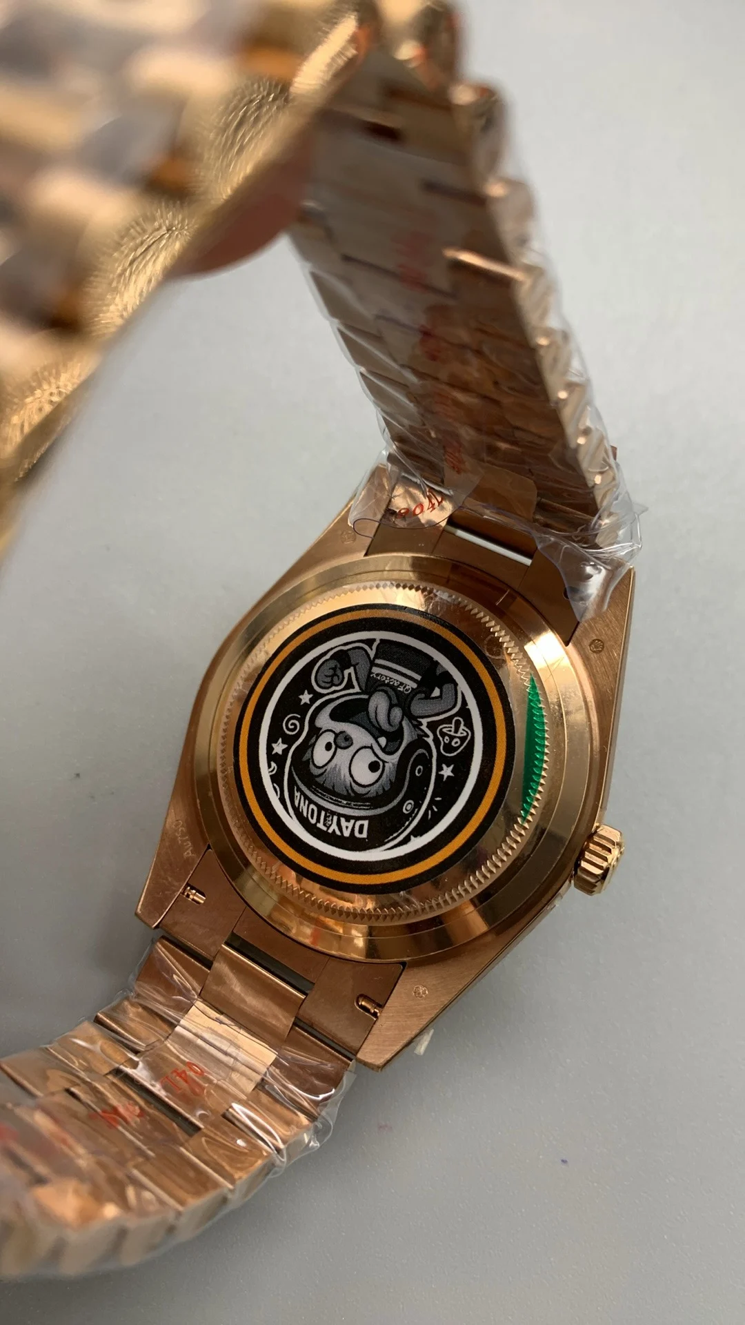 Rolex Day-Date Black Dial — photographed off the sweep