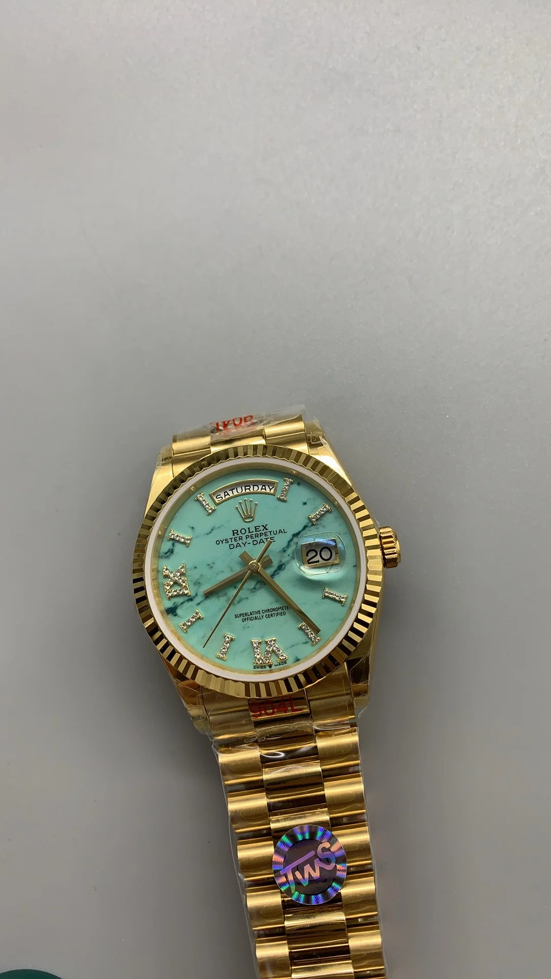 Rolex Day-Date Blue Dial 36mm — photographed off the sweep