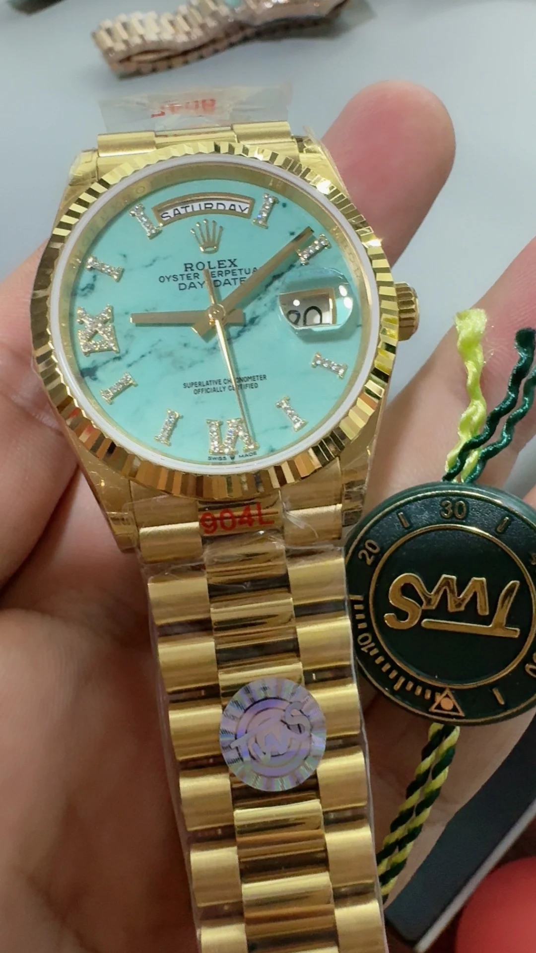 Rolex Day-Date Blue Dial 36mm — photographed off the sweep