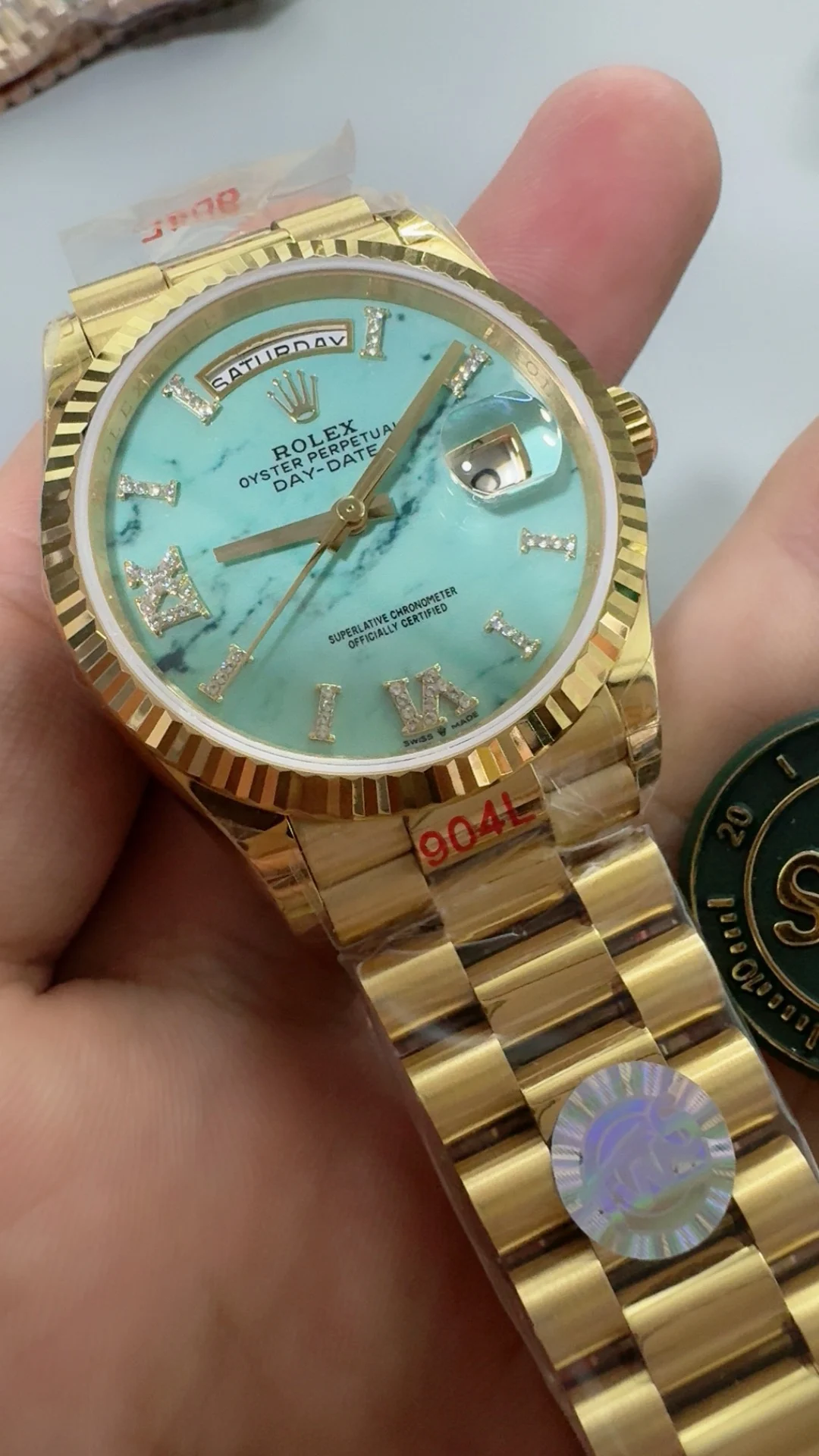 Rolex Day-Date Blue Dial 36mm — photographed off the sweep