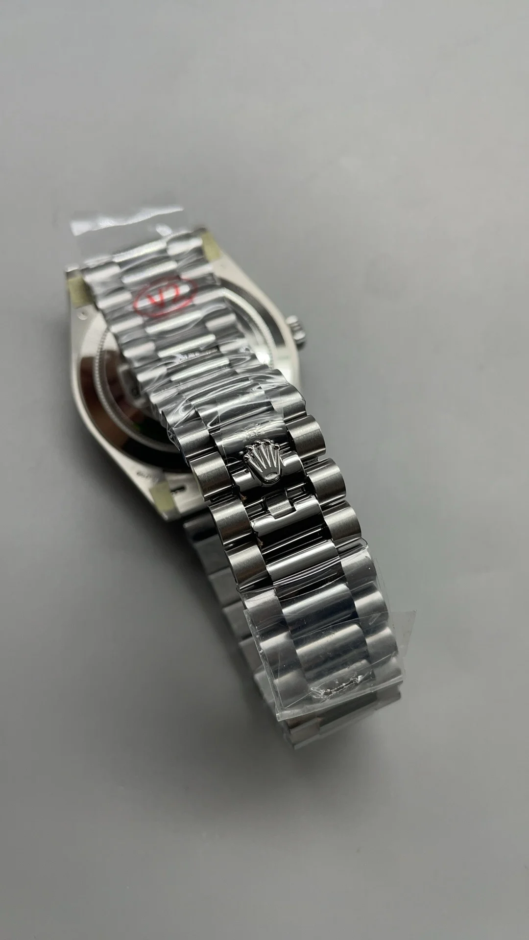 Rolex Day-Date Ceramic White Dial 40mm — photographed off the sweep