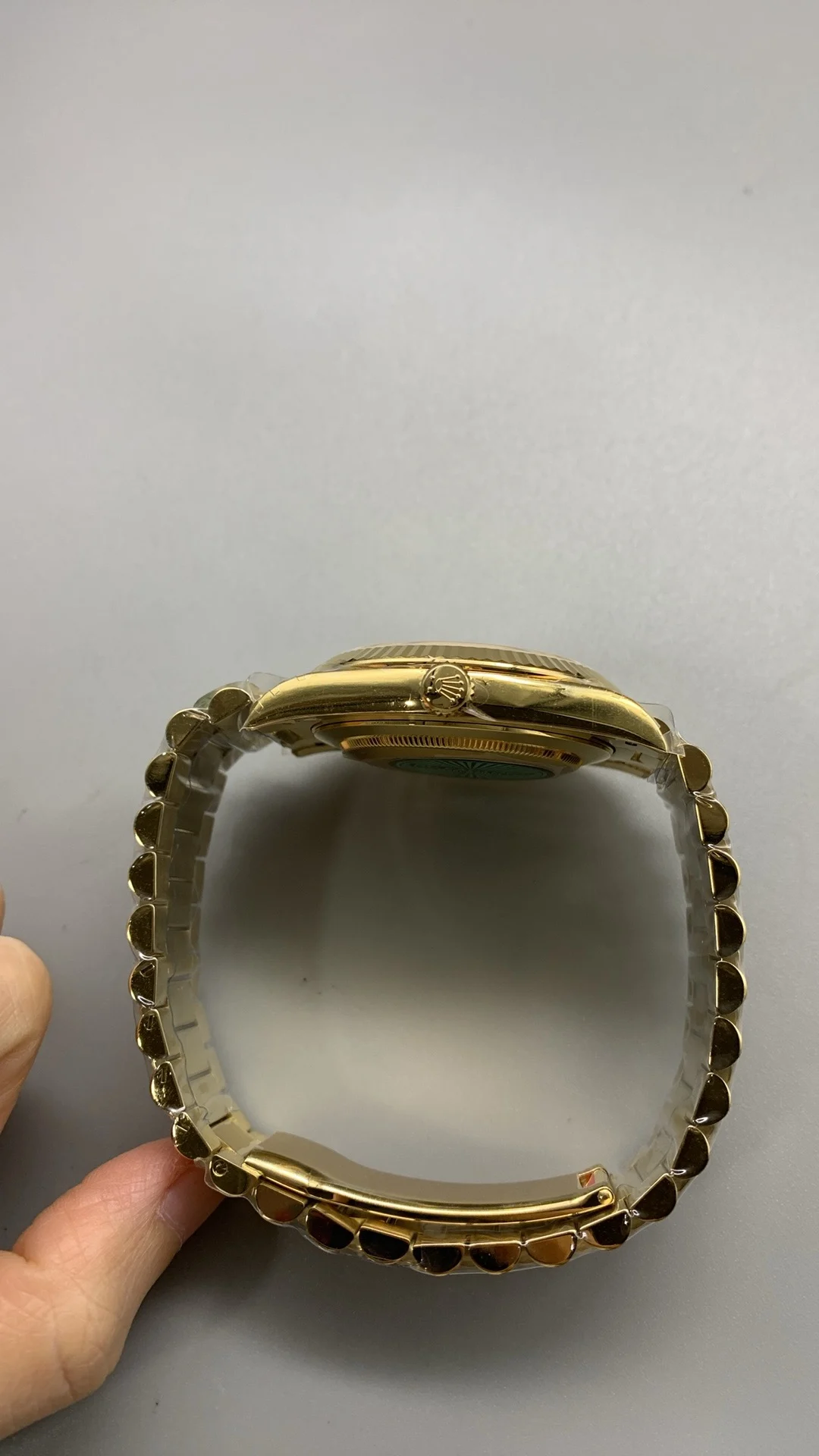 Rolex Day-Date Champagne β photographed off the sweep
