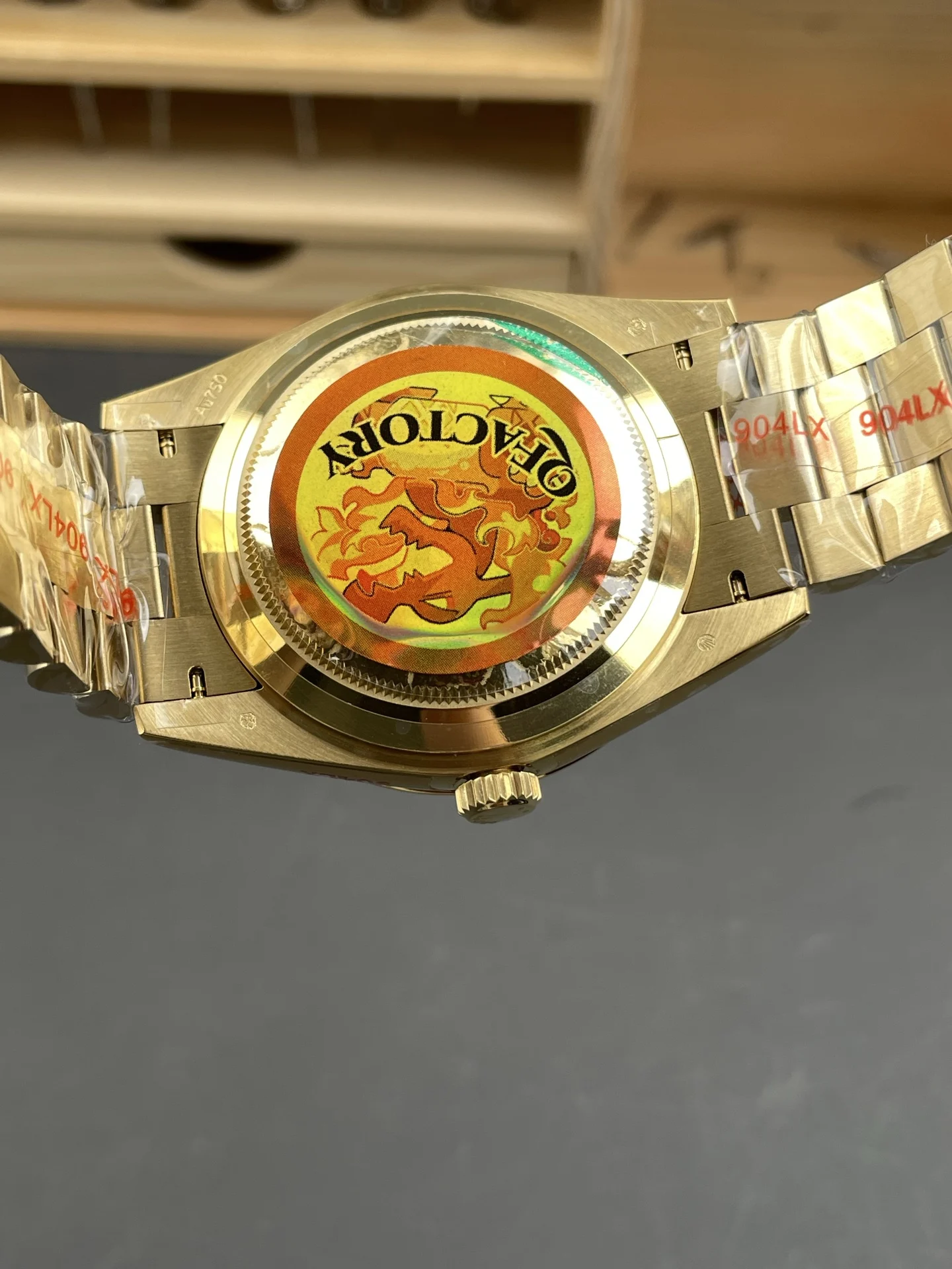 Rolex Day-Date Green Dial 40mm — photographed off the sweep
