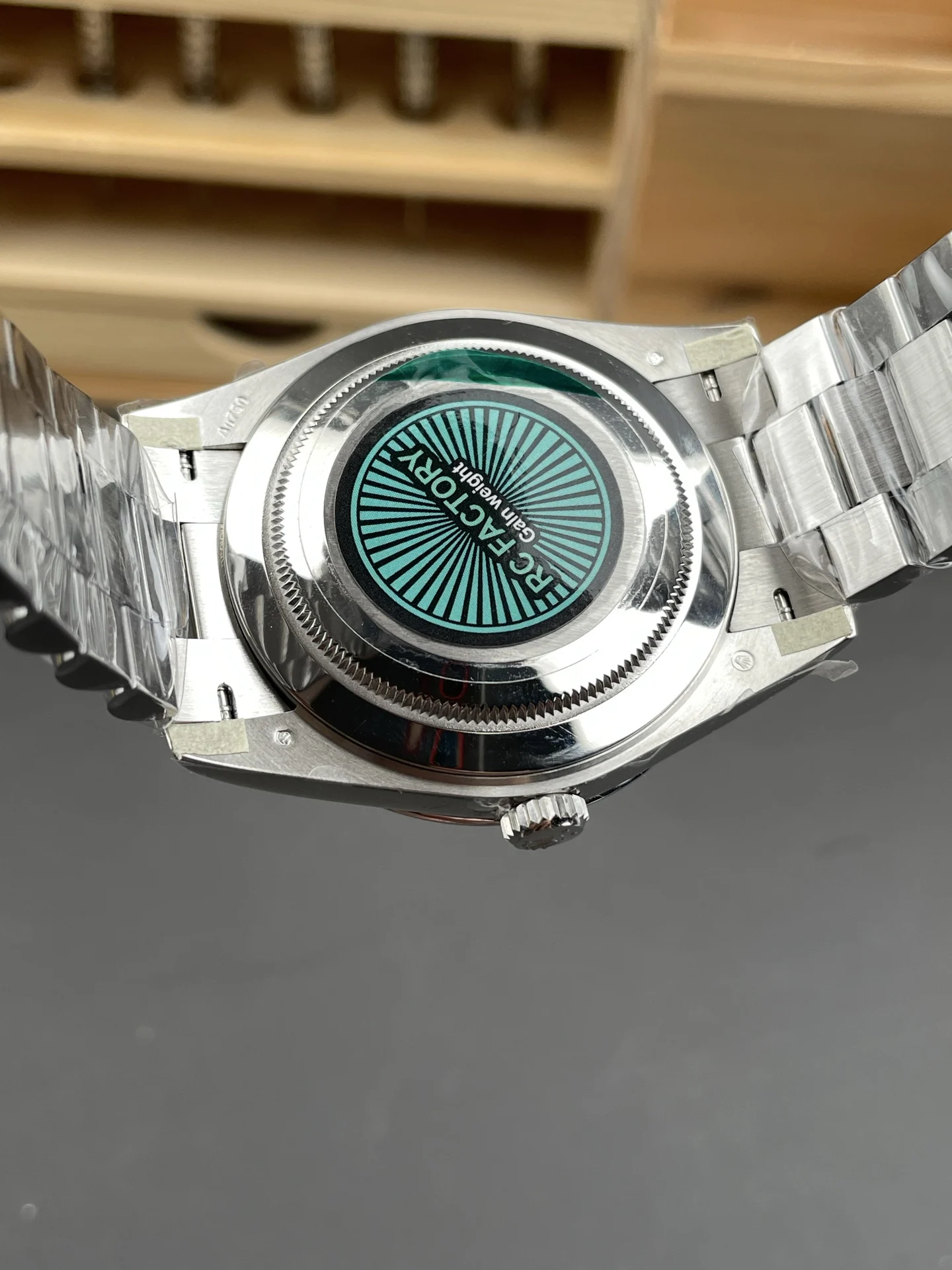 Rolex Day-Date Ice Blue Blue Dial 40mm — photographed off the sweep