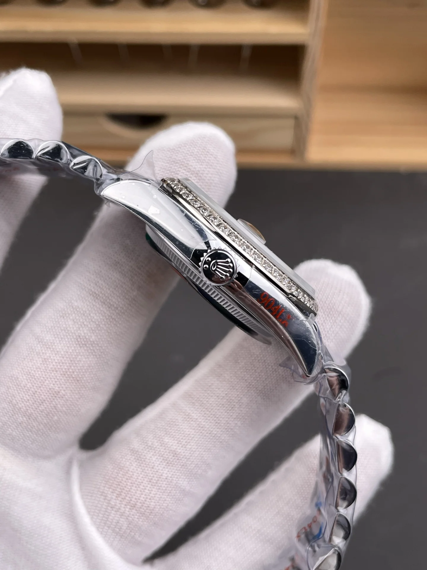 Rolex Day-Date Ice Blue Blue Dial Diamond-Set 36mm — photographed off the sweep