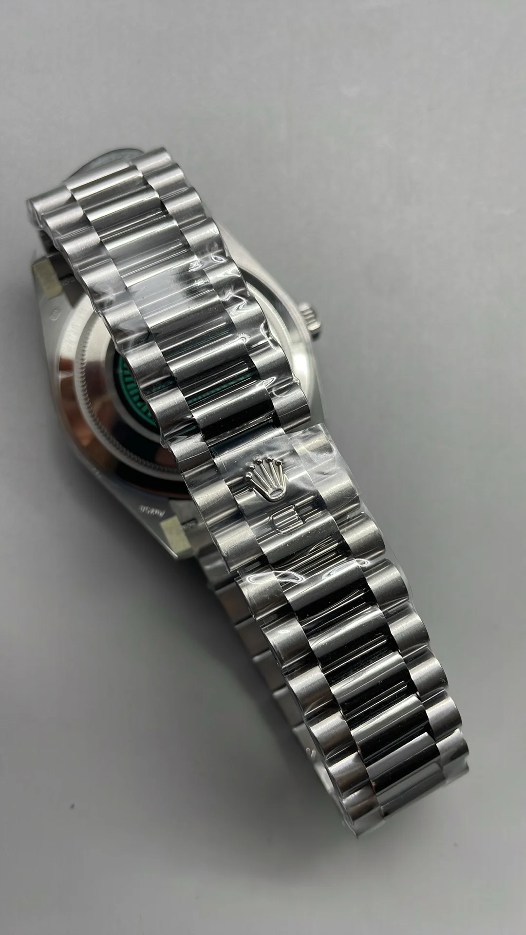 Rolex Day-Date Ice Blue Blue Dial Diamond-Set 40mm — photographed off the sweep