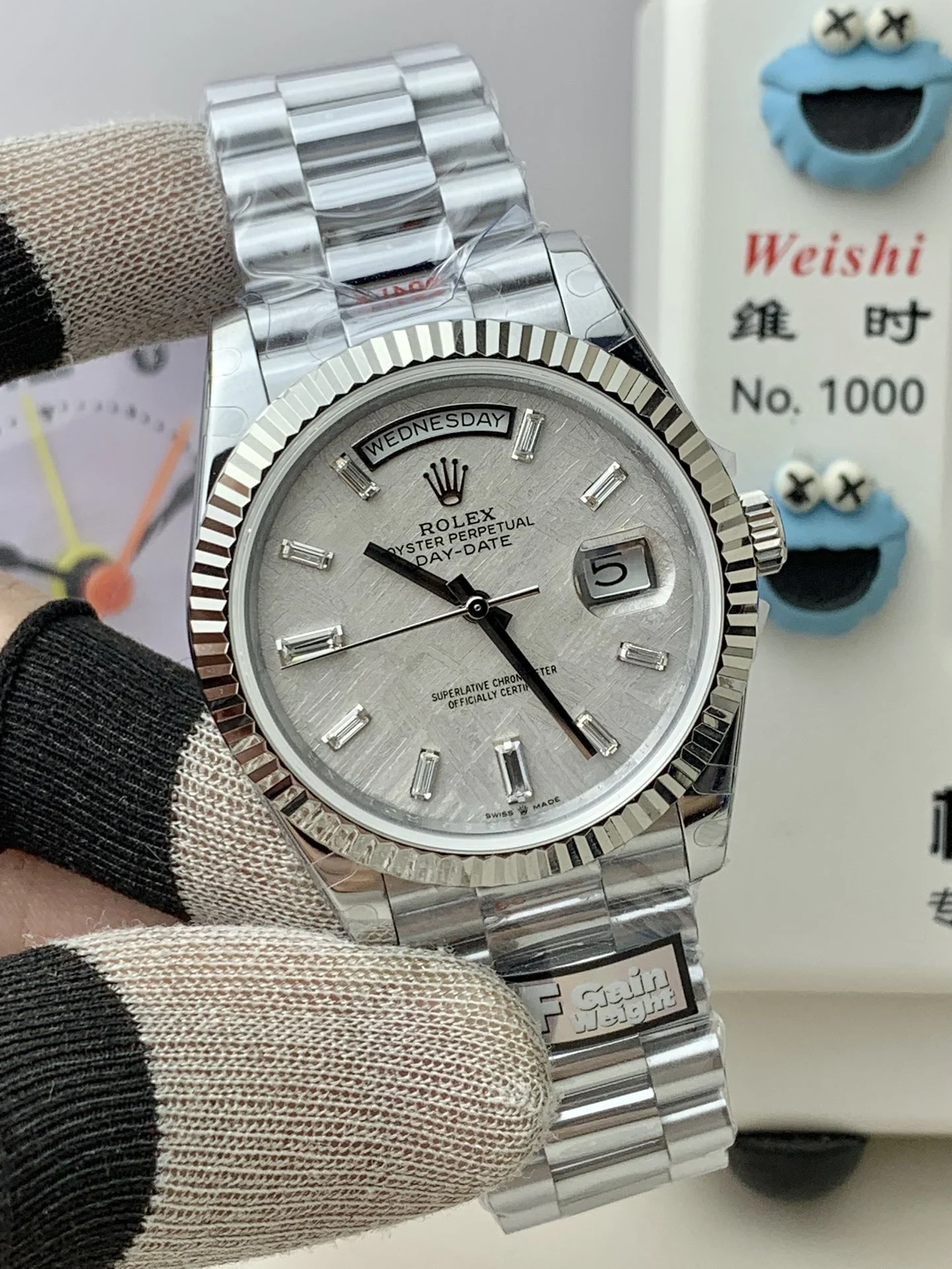 Rolex Day-Date Meteorite 40mm — photographed off the sweep