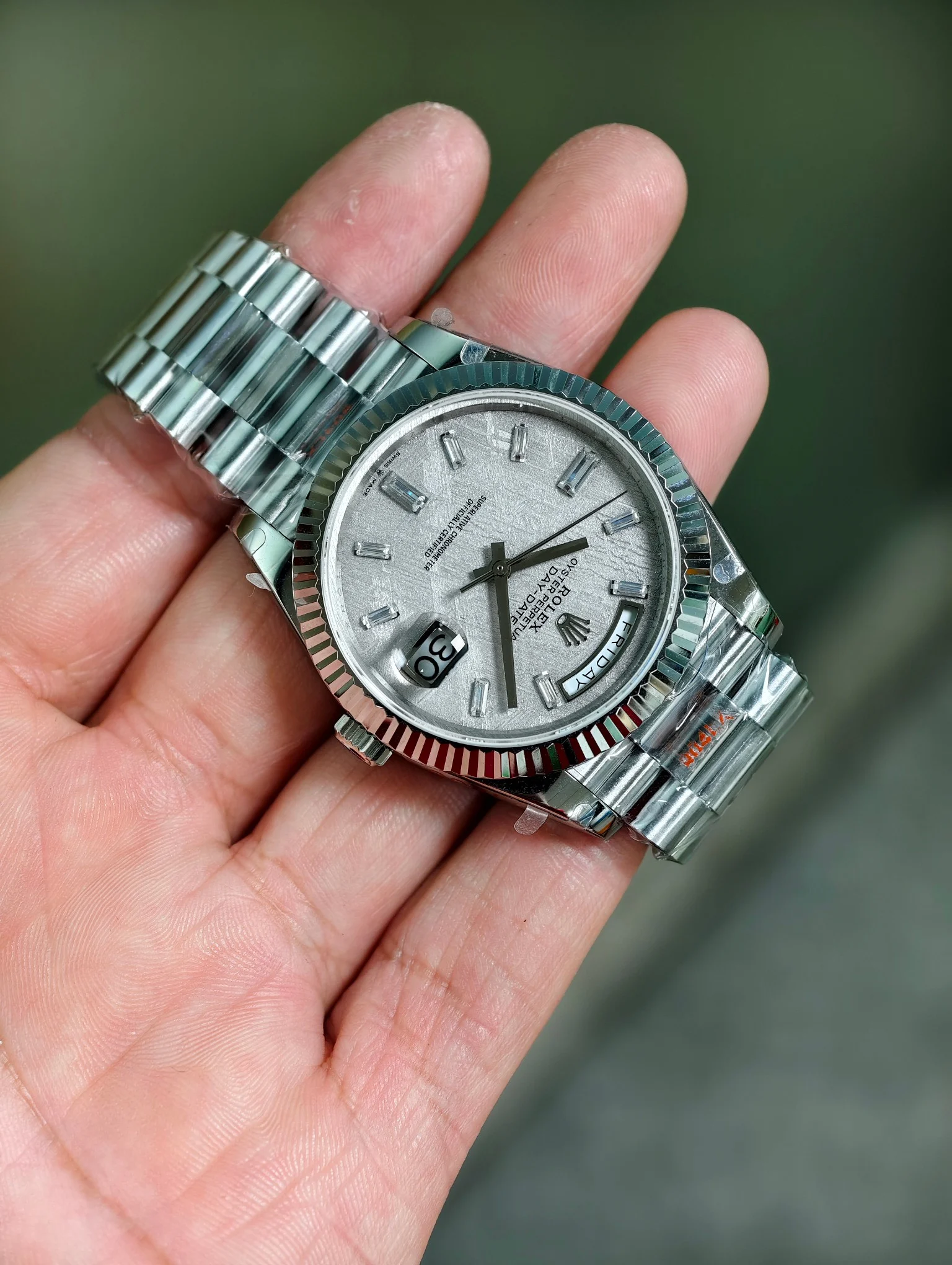Rolex Day-Date Meteorite 40mm — photographed off the sweep