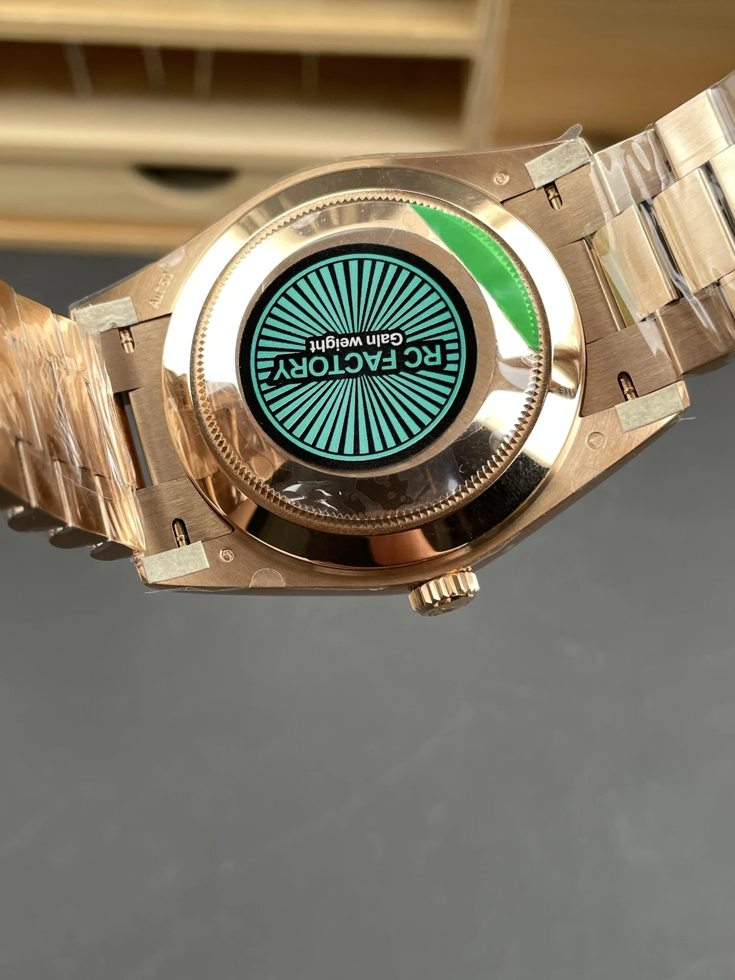 Rolex Day-Date Rose Gold 40mm — photographed off the sweep