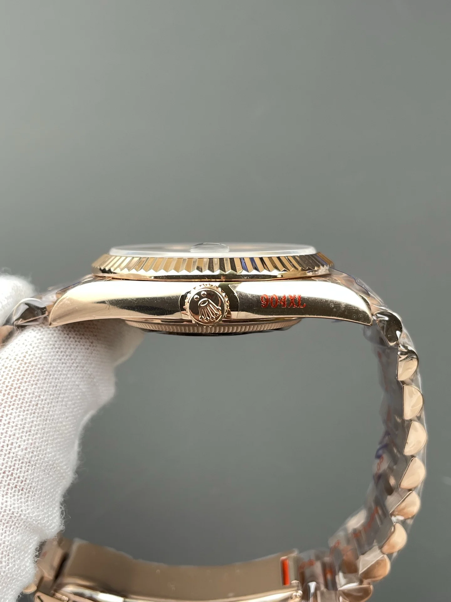 Rolex Day-Date Rose Gold 40mm — photographed off the sweep