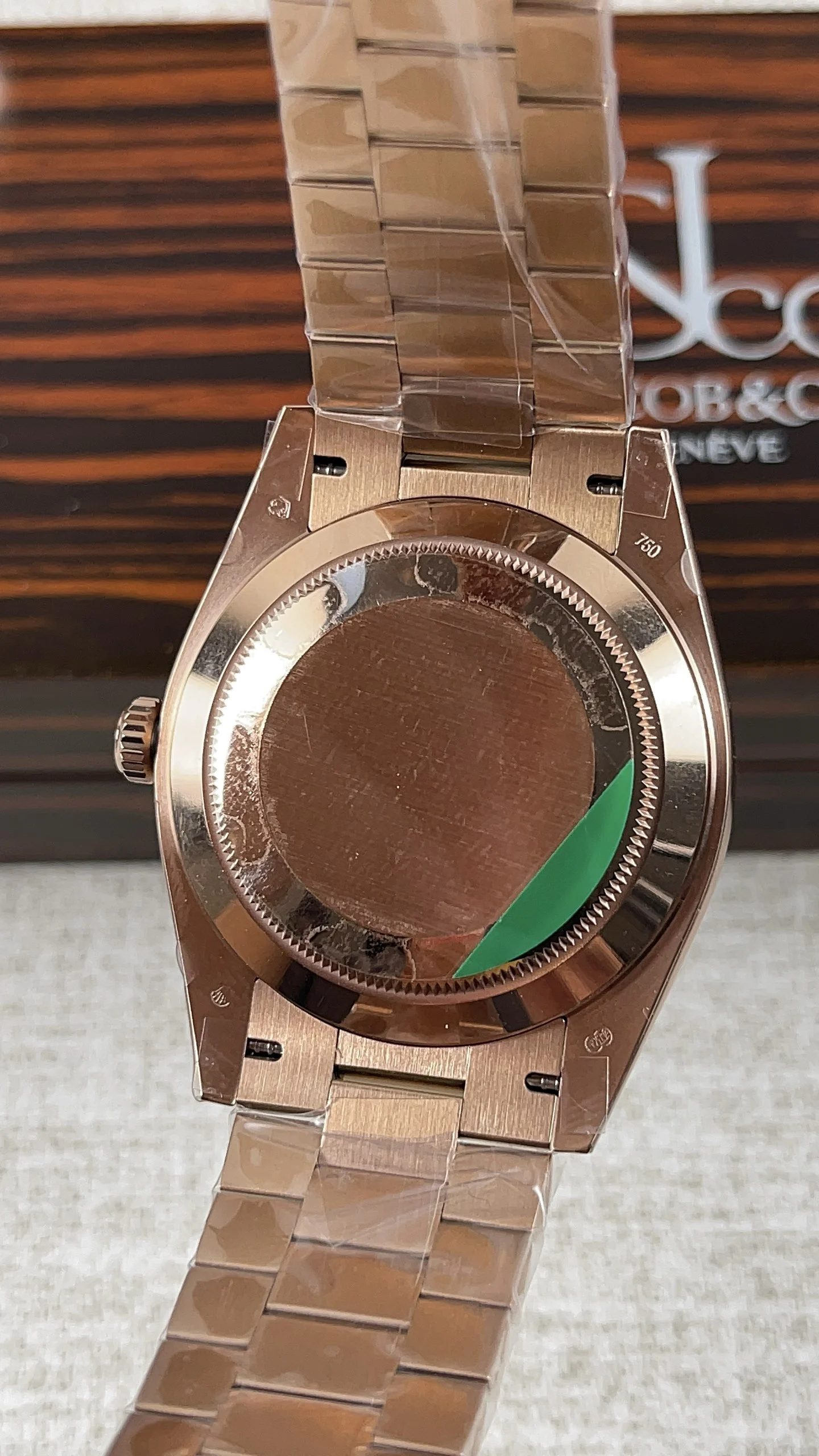 Rolex Day-Date Rose Gold 40mm — photographed off the sweep