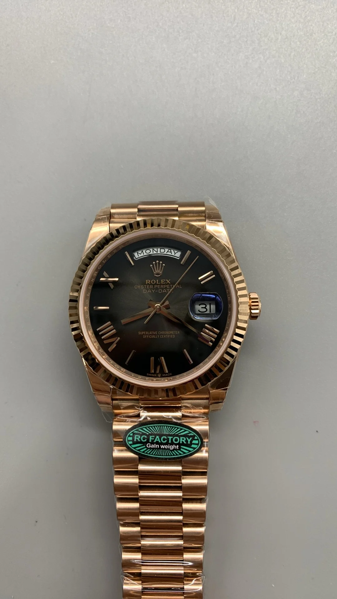 Rolex Day-Date Rose Gold Black Dial 40mm