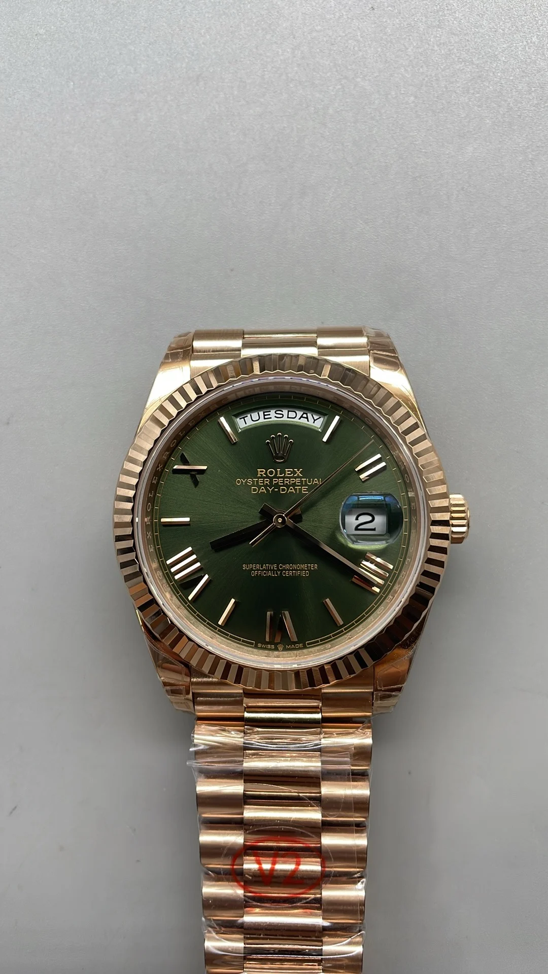 Rolex Day-Date Rose Gold Green Dial 40mm
