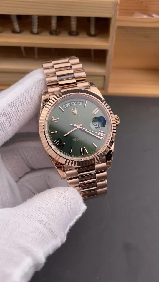 Rolex Day-Date Rose Gold Green Dial 40mm