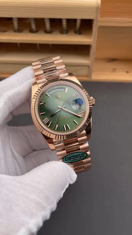 Rolex Day-Date Rose Gold Green Dial 40mm