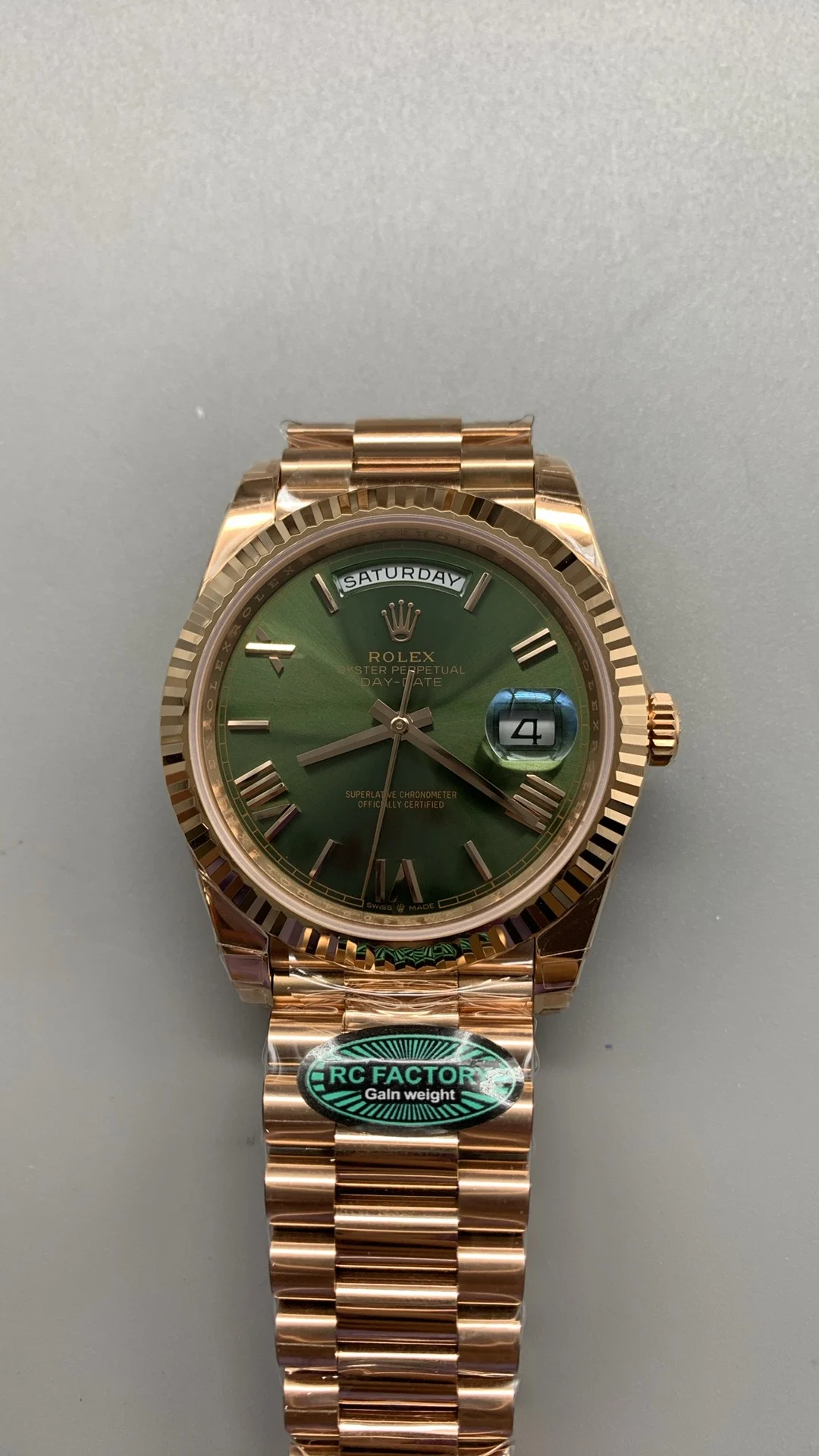 Rolex Day-Date Rose Gold Green Dial 40mm