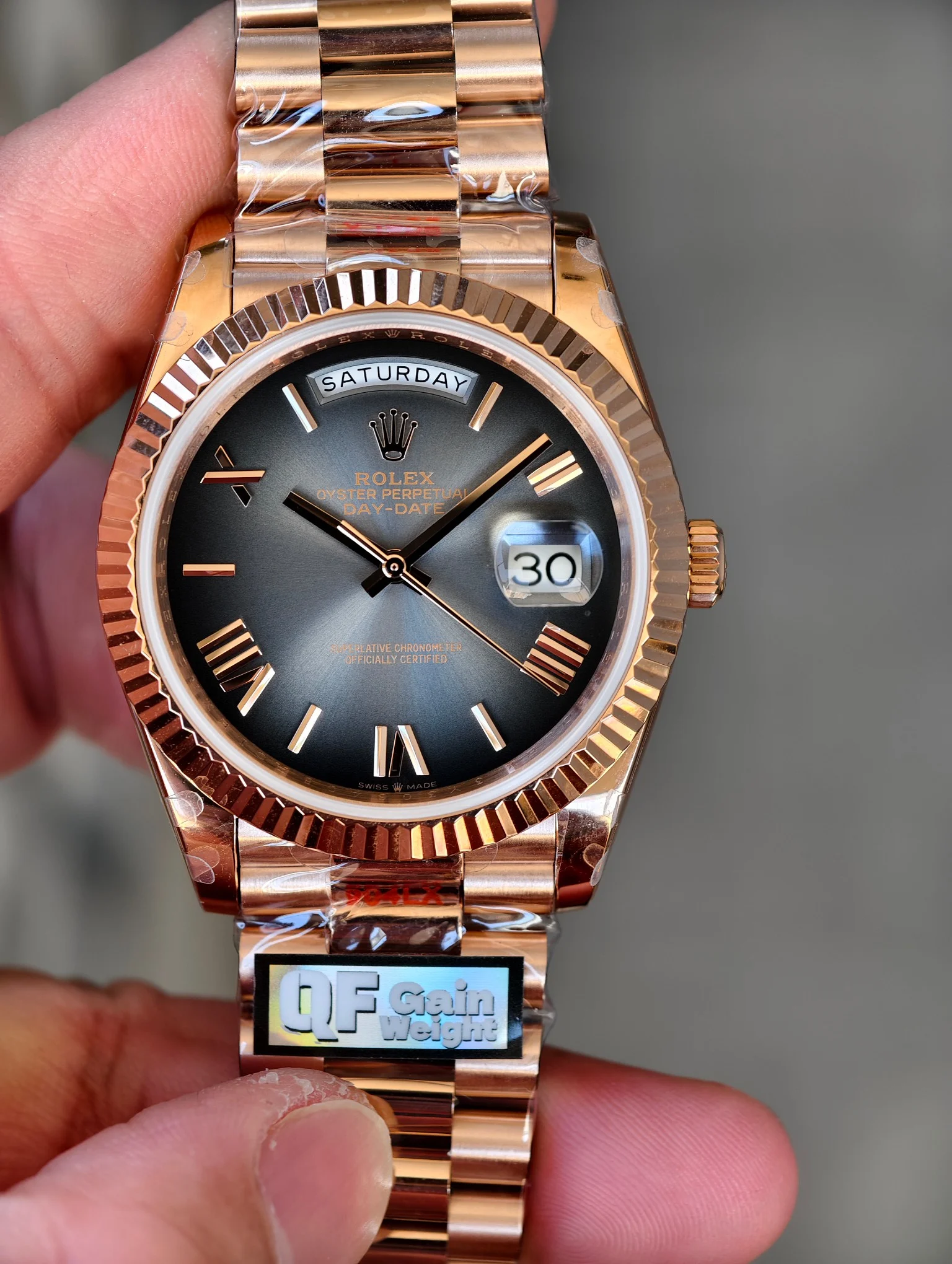 Rolex Day-Date Rose Gold Grey Dial