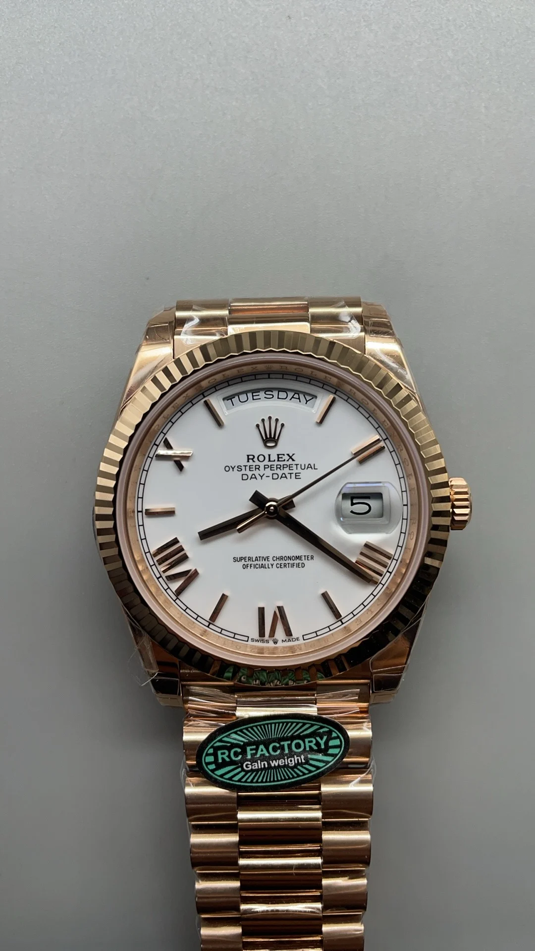 Rolex Day-Date Rose Gold White Dial 40mm