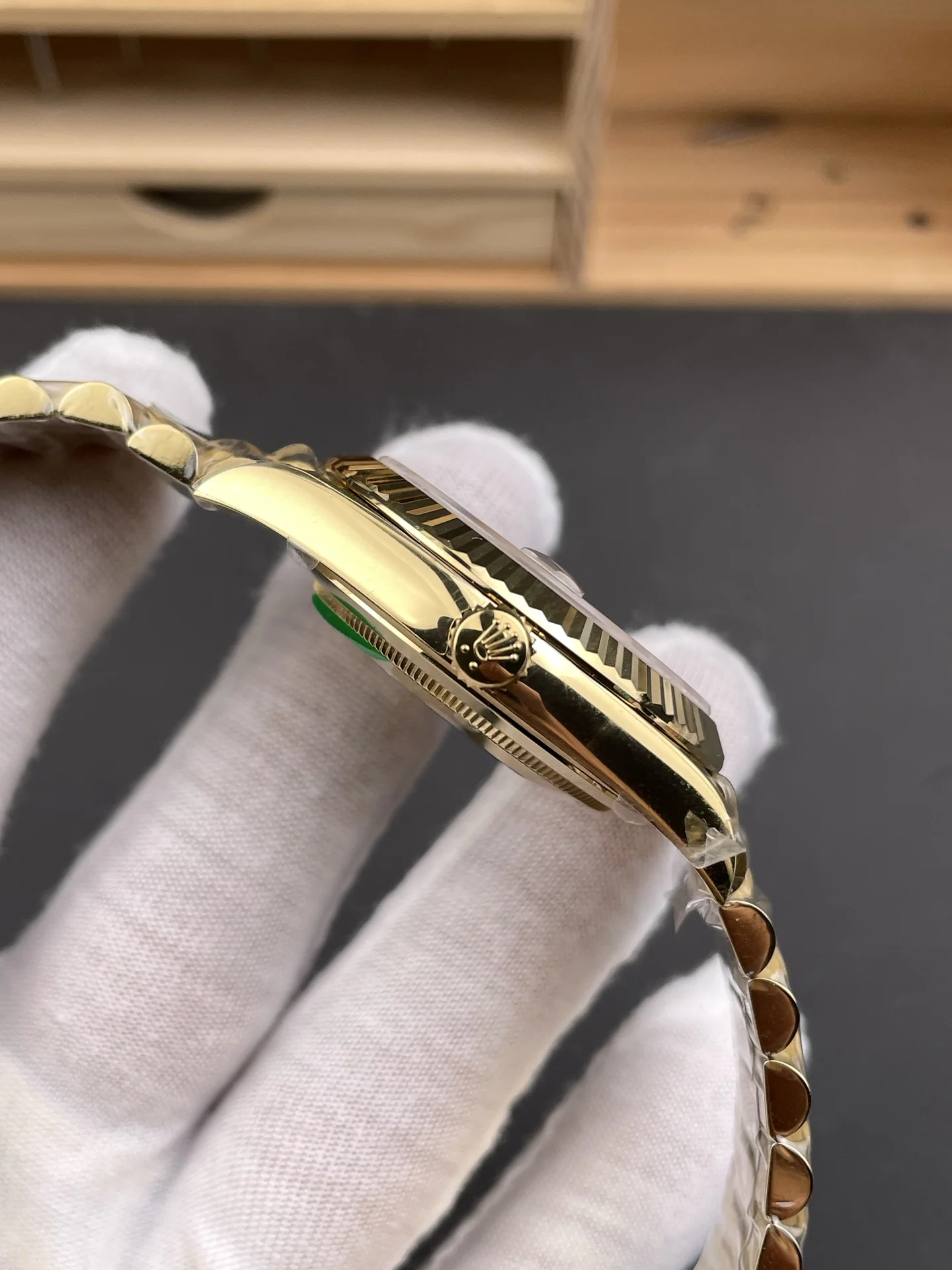 Rolex Day-Date Silver Dial — photographed off the sweep