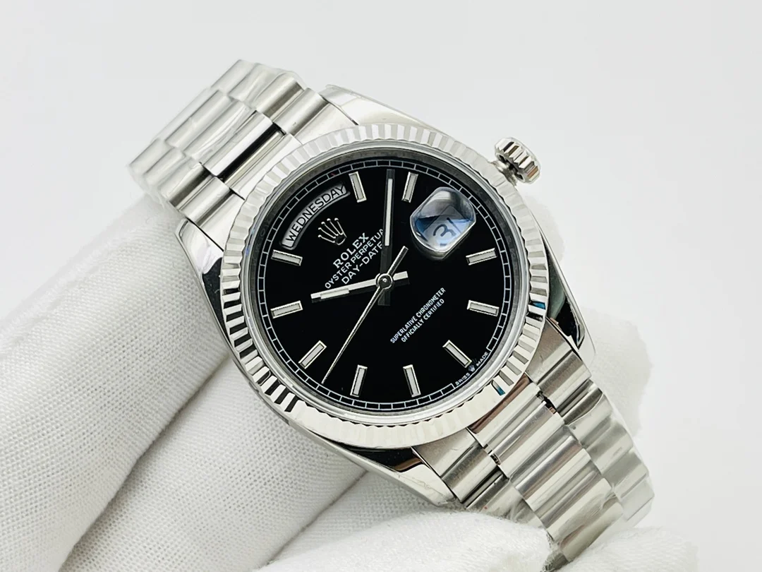 Rolex Day-Date Steel 36mm — photographed off the sweep