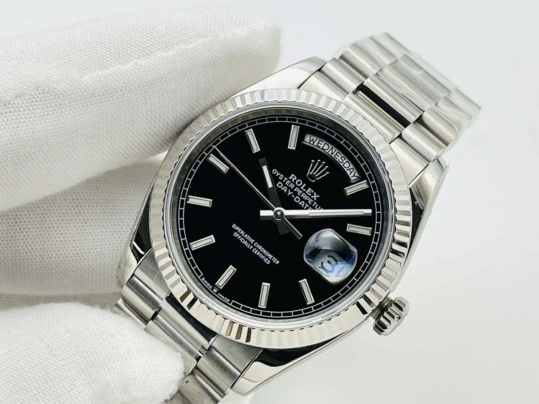 Rolex Day-Date Steel 36mm — photographed off the sweep