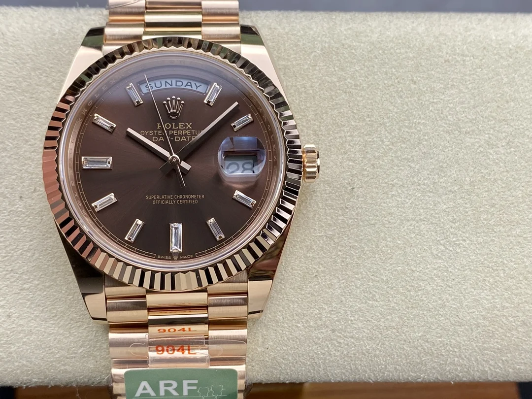 Rolex Day-Date Steel 40mm — photographed off the sweep