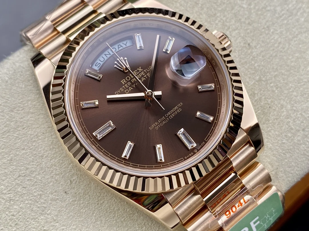 Rolex Day-Date Steel 40mm — photographed off the sweep