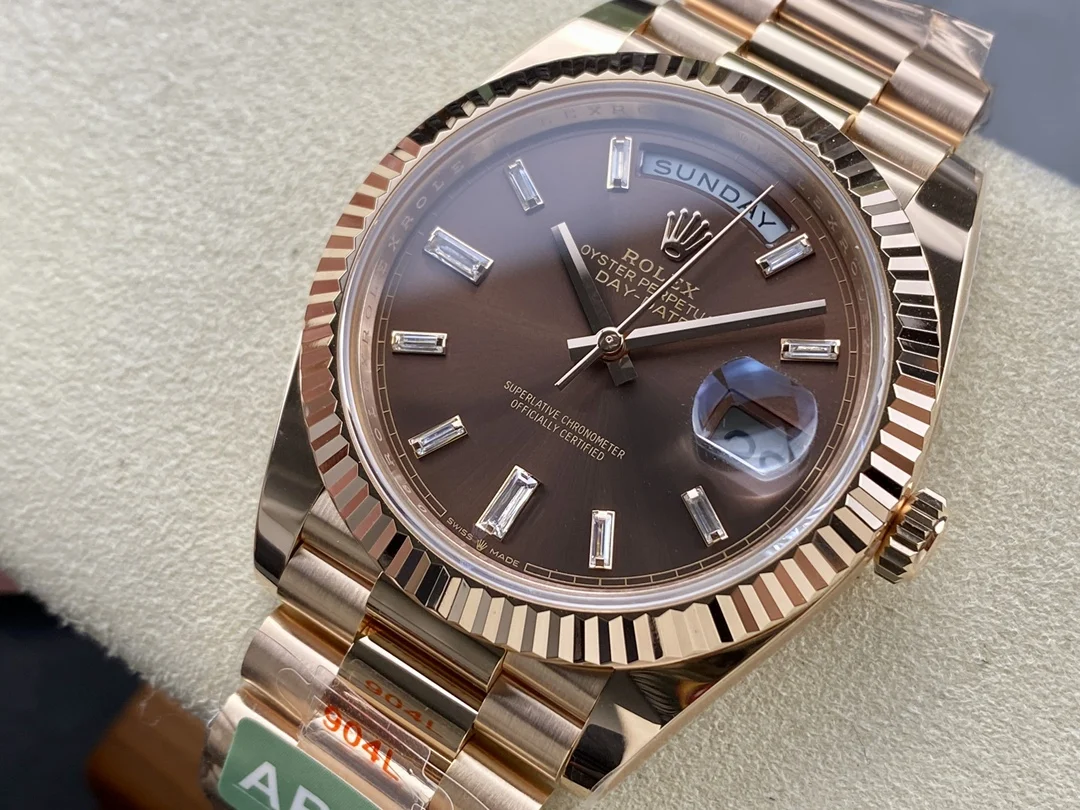 Rolex Day-Date Steel 40mm — photographed off the sweep