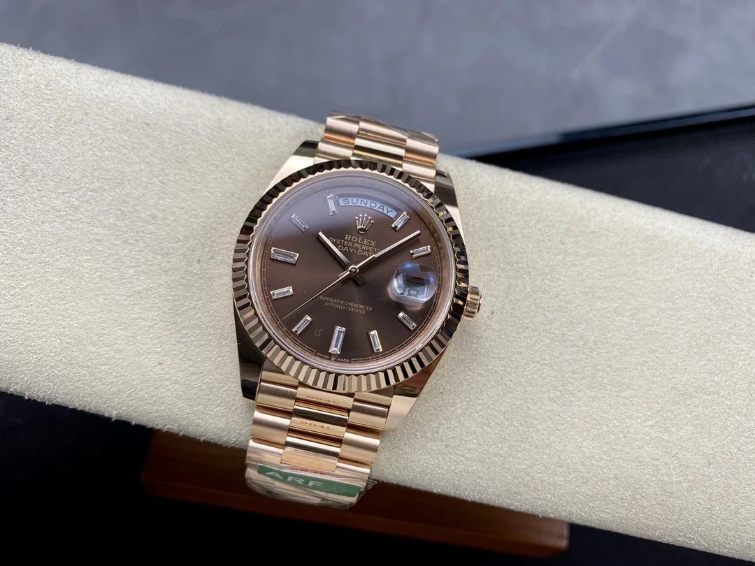 Rolex Day-Date Steel 40mm — photographed off the sweep