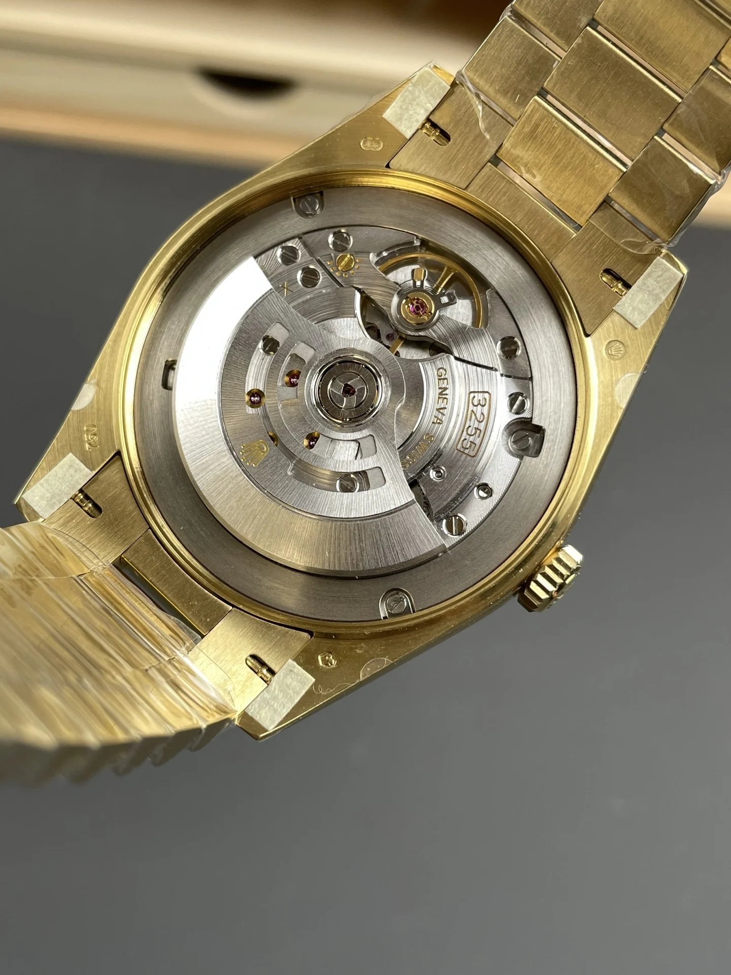 Rolex Day-Date Yellow Dial 40mm — photographed off the sweep
