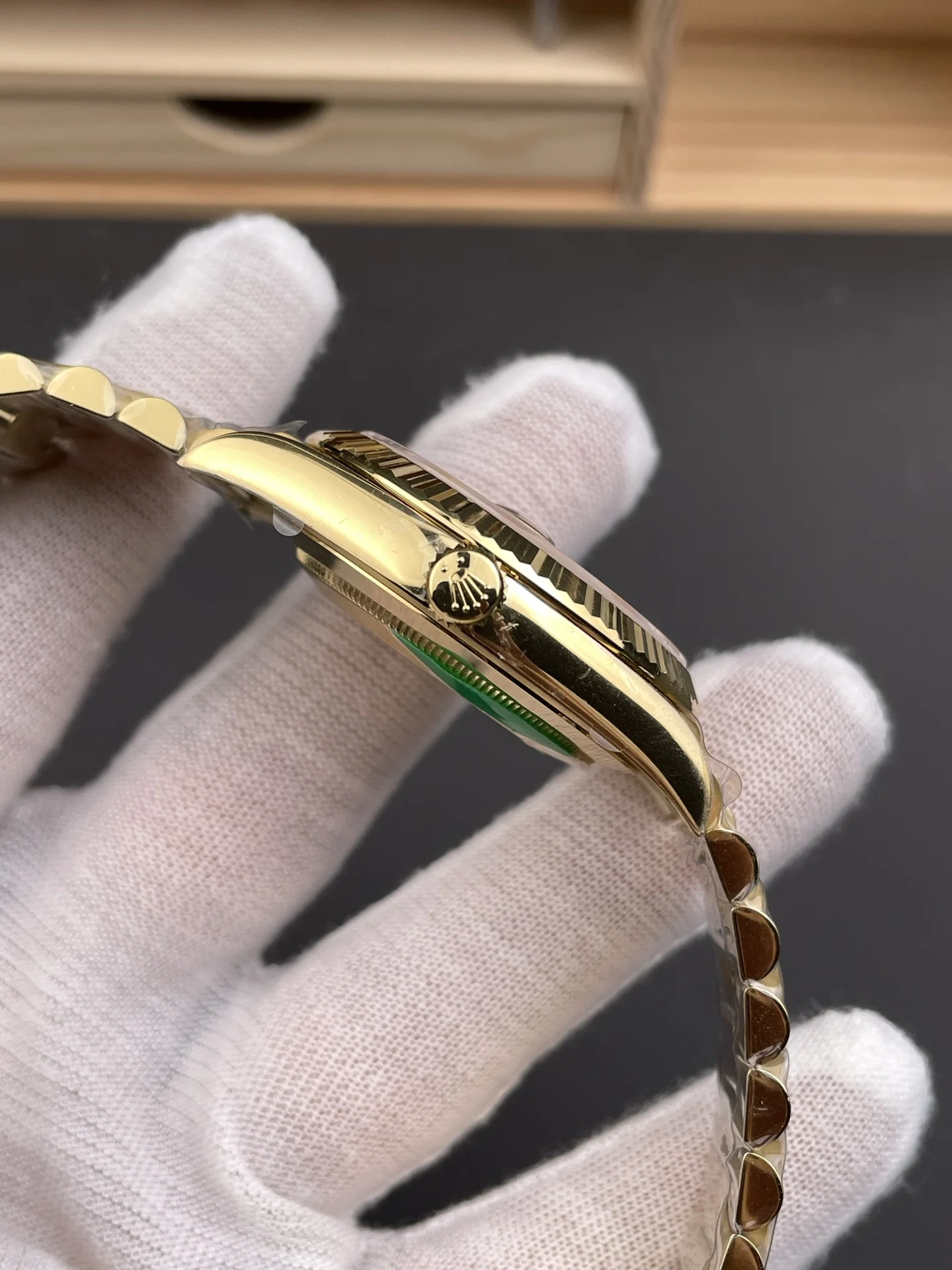 Rolex Day-Date Yellow Gold — photographed off the sweep