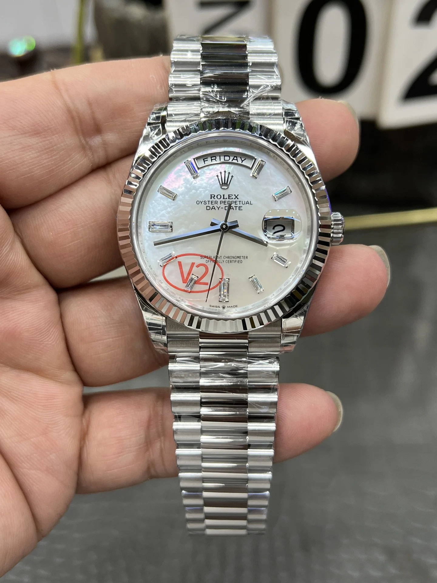 Rolex Day-Date — photographed off the sweep