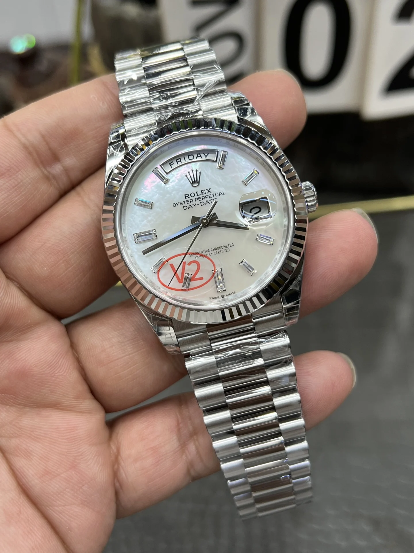 Rolex Day-Date — photographed off the sweep