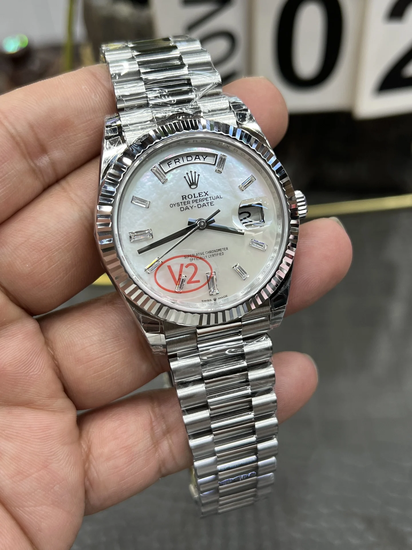 Rolex Day-Date — photographed off the sweep