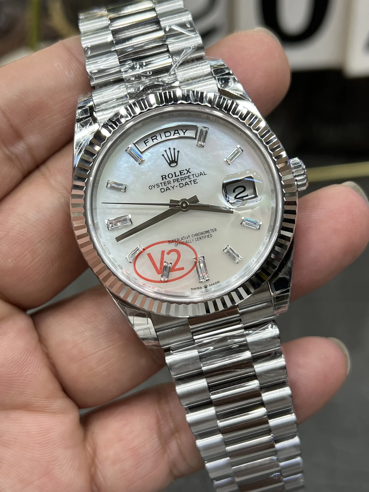 Rolex Day-Date — photographed off the sweep