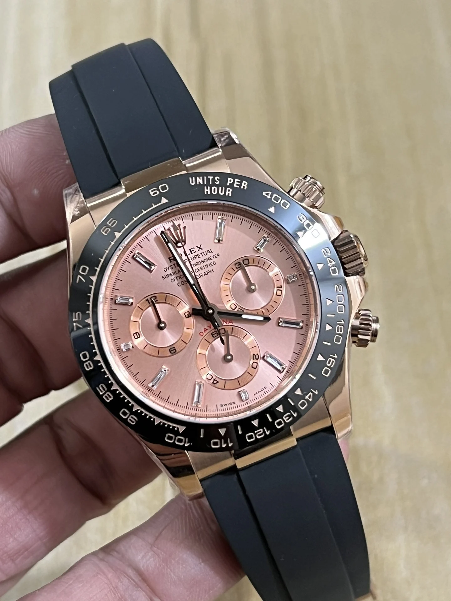 Rolex Daytona — photographed off the sweep