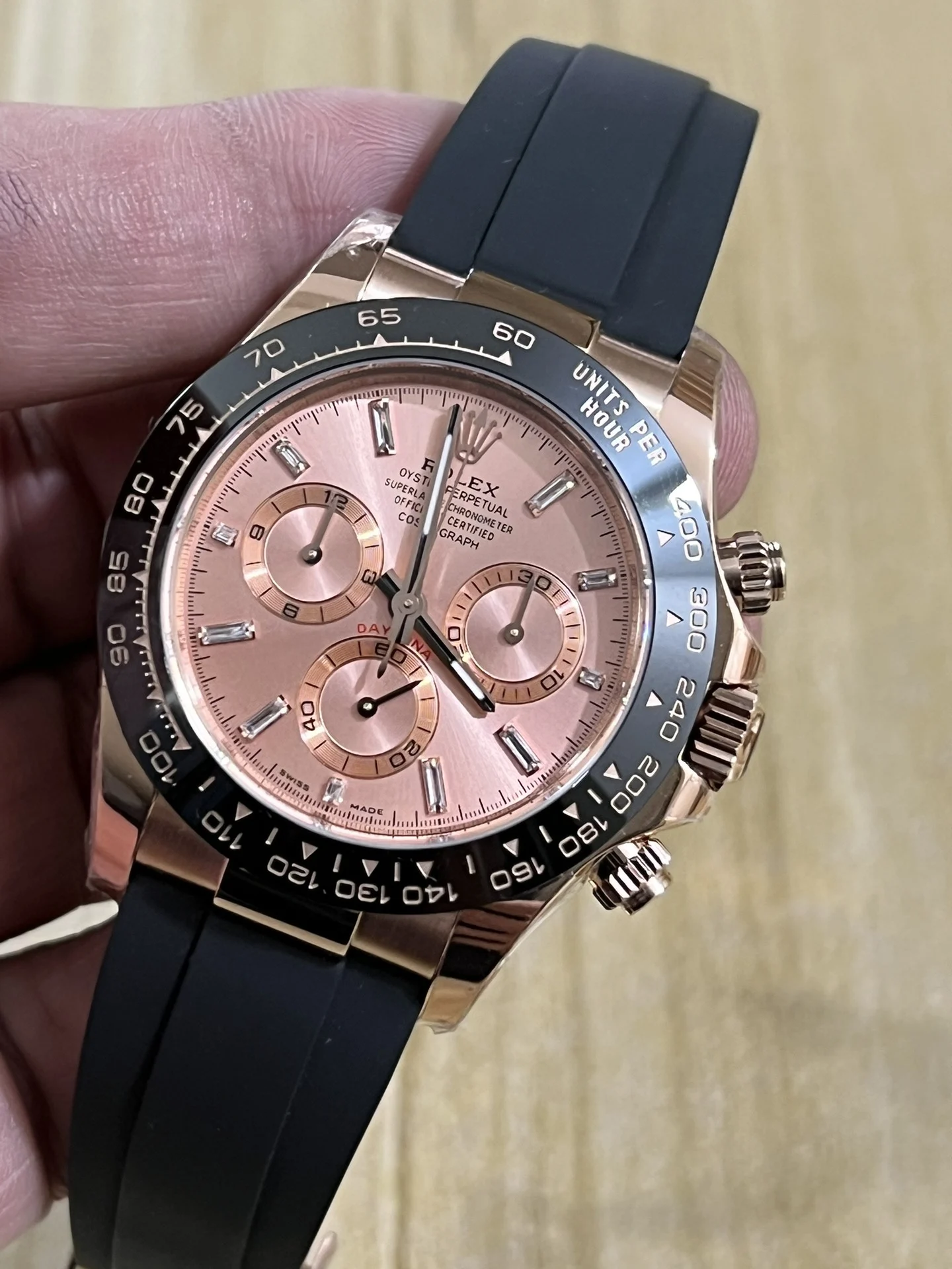 Rolex Daytona — photographed off the sweep