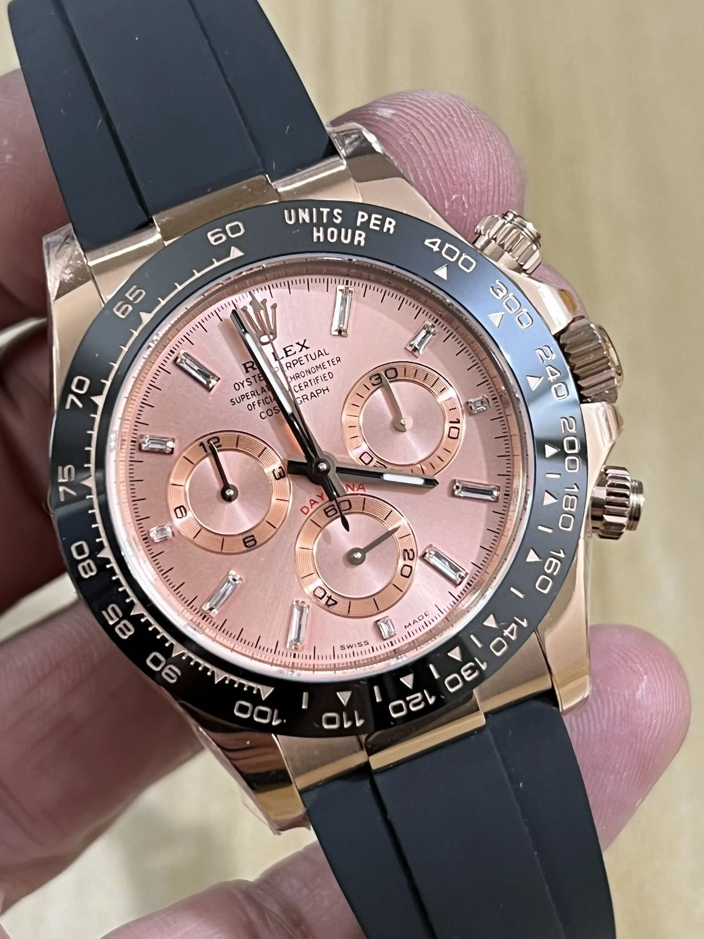Rolex Daytona — photographed off the sweep