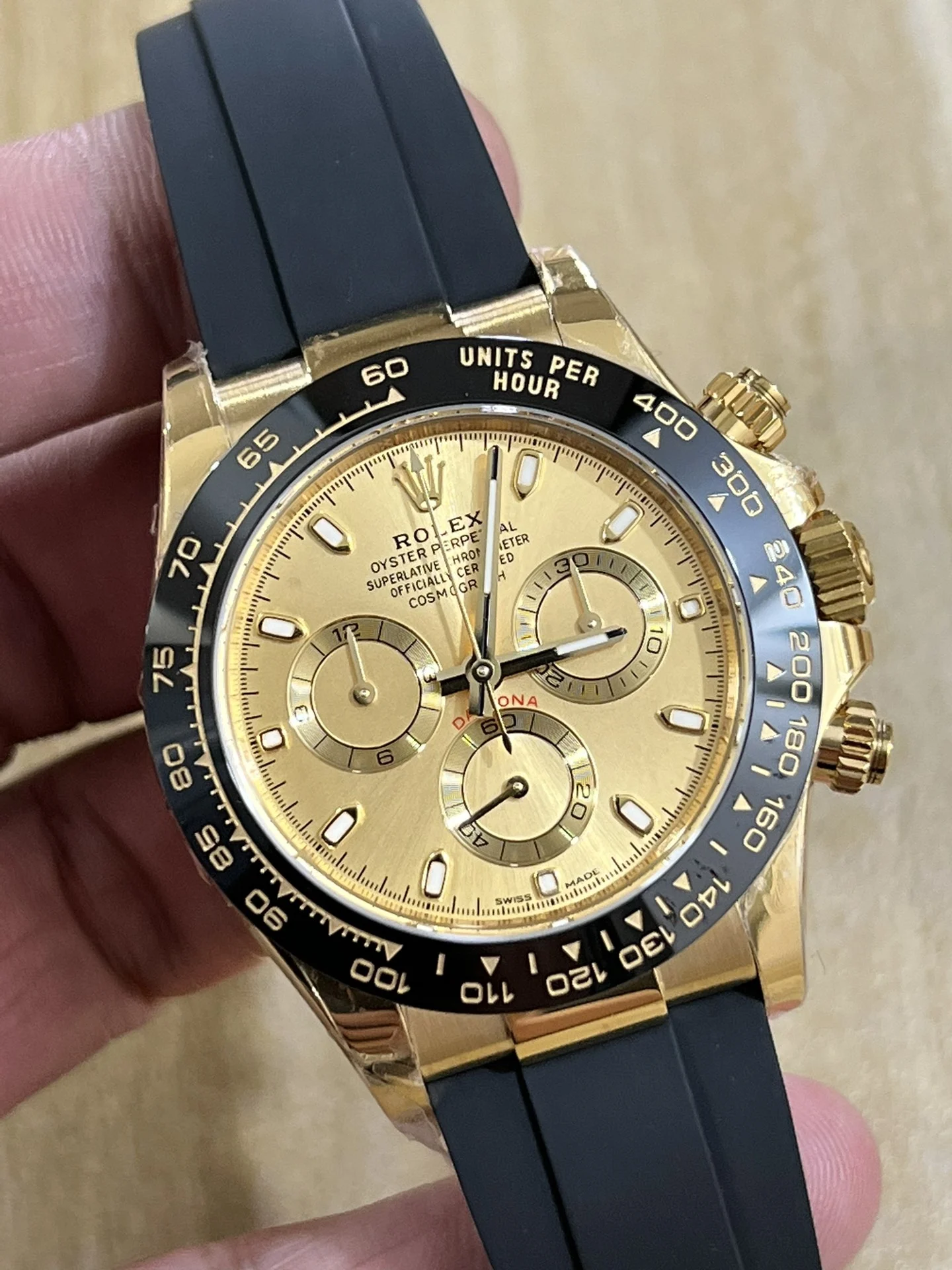 Rolex Daytona — photographed off the sweep