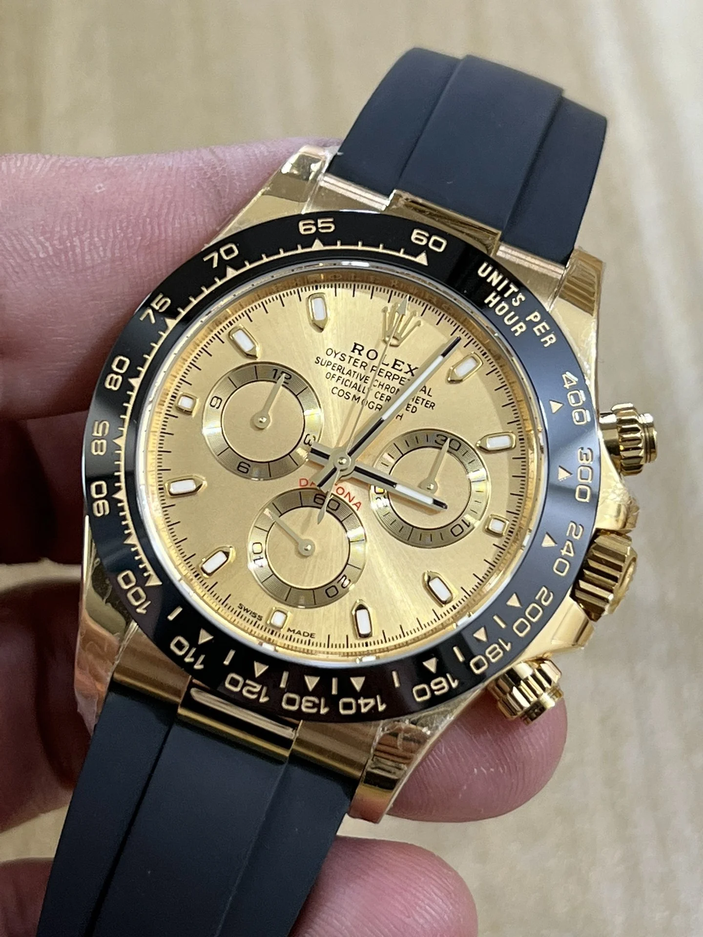 Rolex Daytona — photographed off the sweep