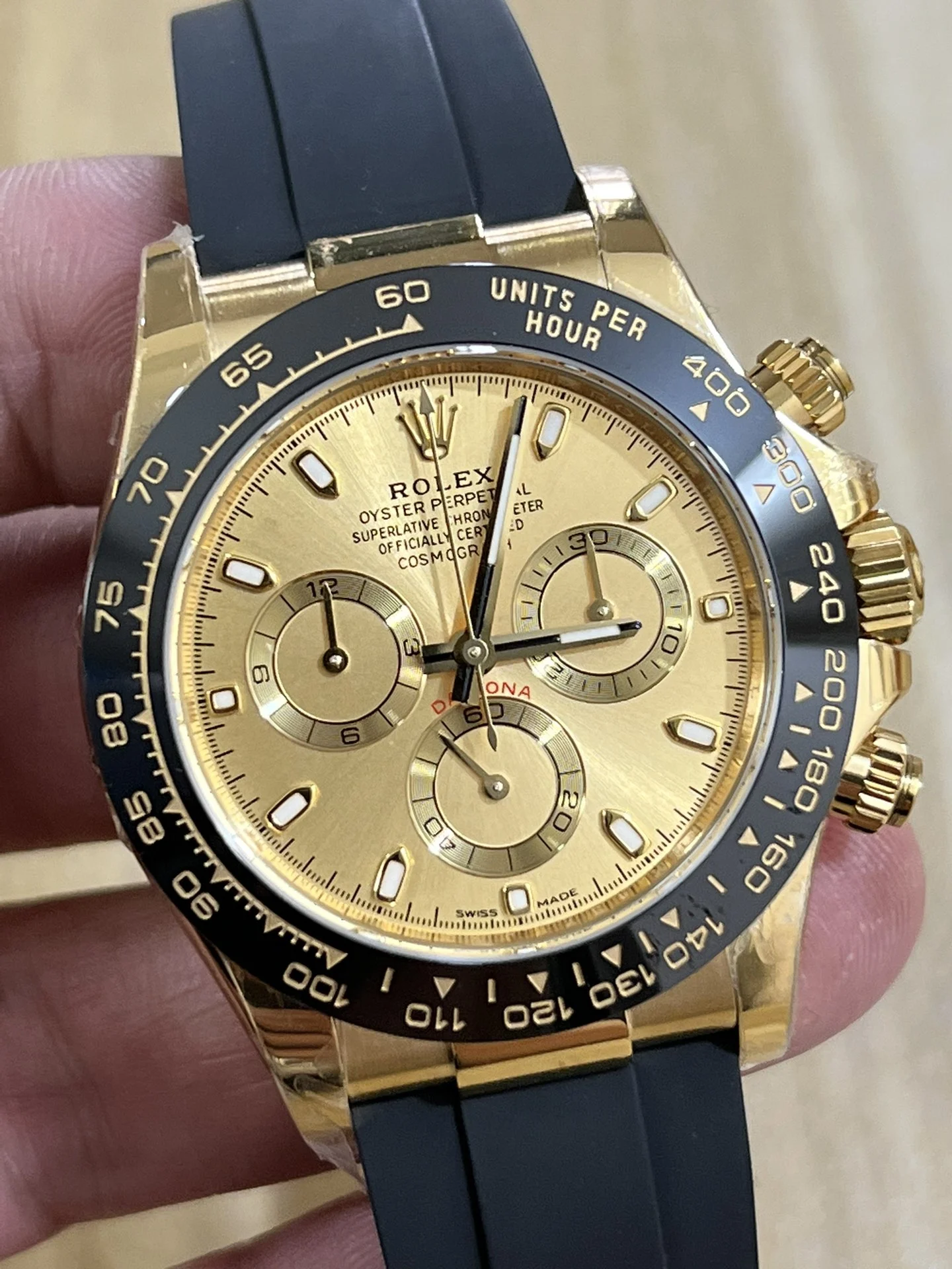 Rolex Daytona — photographed off the sweep